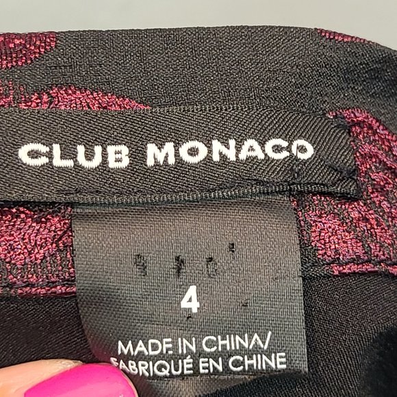 Club Monaco Skirt Womens 4 Skater Fit Flare Floral Black Purple - Picture 4 of 7